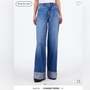 Madewell Superwide-Leg Jeans Cuffed Wide Leg Size 26